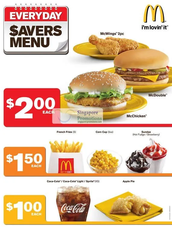 MCDONALD’S MENU SINGAPORE