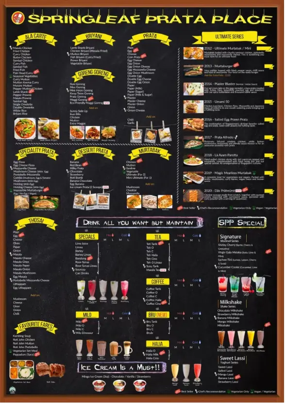 SPRINGLEAF PRATA MENU SINGAPORE