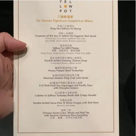 YELLOW POT MENU SINGAPORE