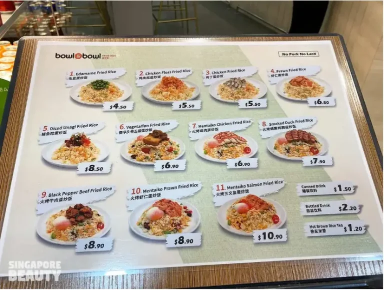 BOWL AND BOWL FRIED RICE MENU SINGAPORE