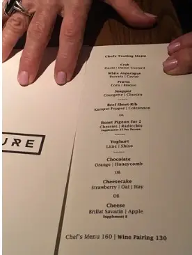 CURE MENU SINGAPORE