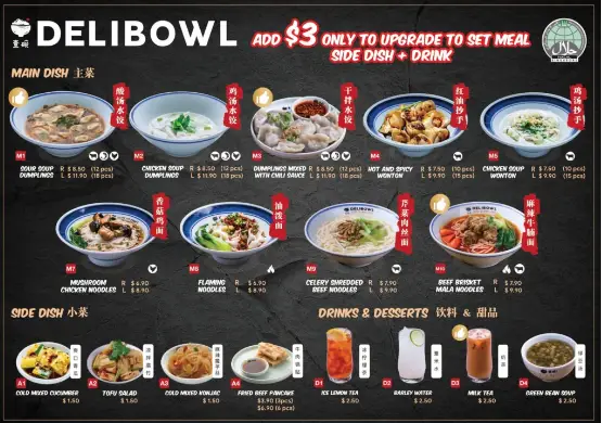 DELIBOWL RICE BOWL MENU SINGAPORE