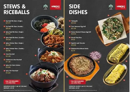 HANOK MENU SINGAPORE