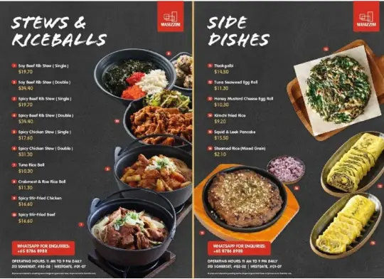 MASIZZIM MENU SINGAPORE