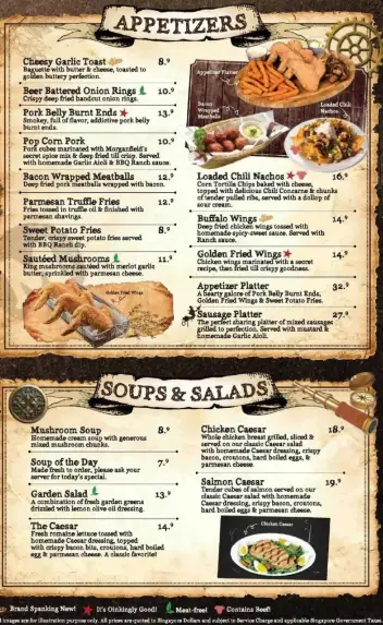 MORGANFIELD’s MENU SINGAPORE