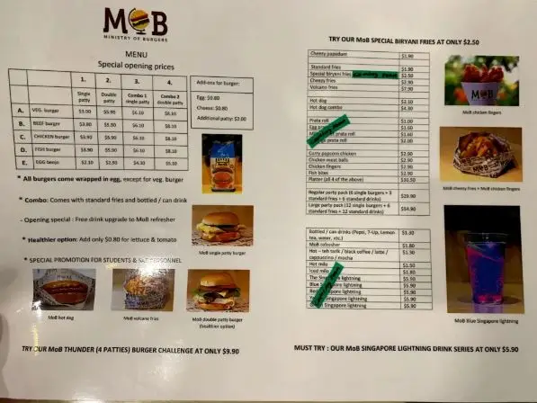 Ministry Of Burgers Menu Singapore