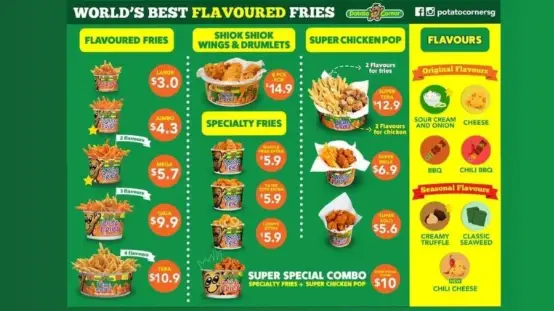 POTATO CORNER MENU SINGAPORE