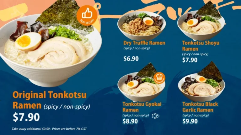 SUPARAKKI RAMEN MENU SINGAPORE