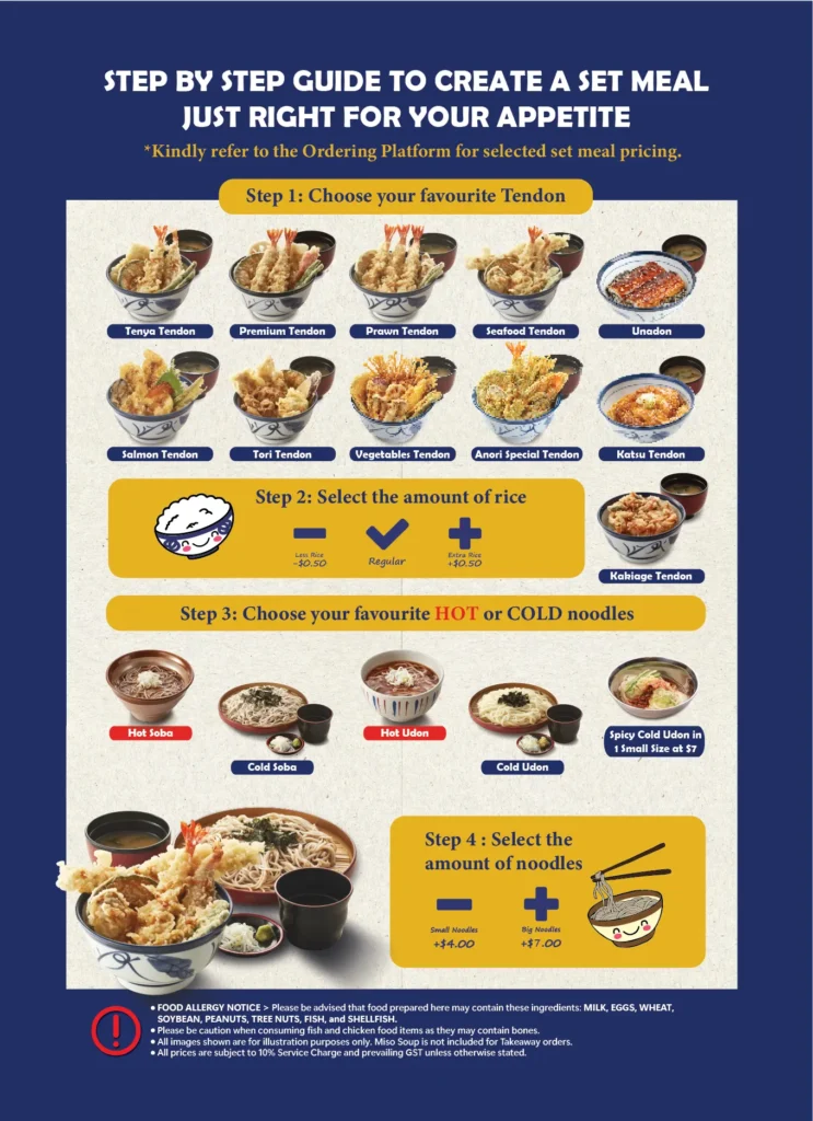 TENYA MENU SINGAPORE