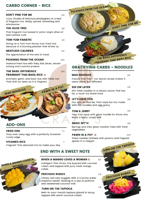 THAILILY RESTAURANT MENU SINGAPORE