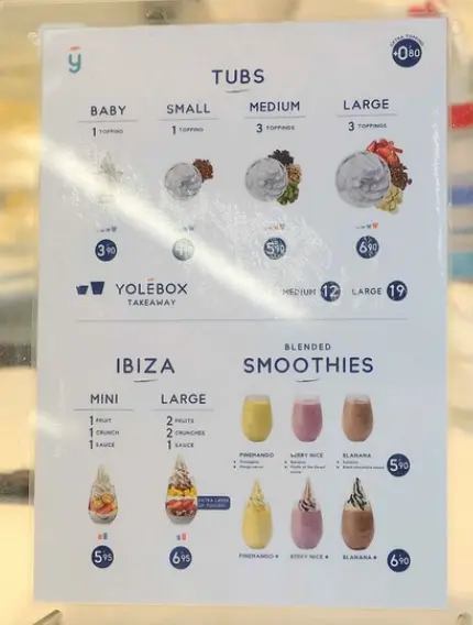 YOLE MENU SINGAPORE