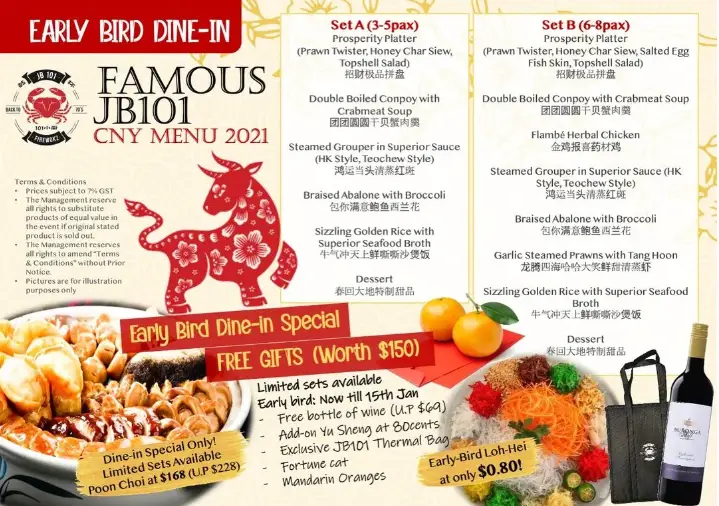 JB101 MENU SINGAPORE