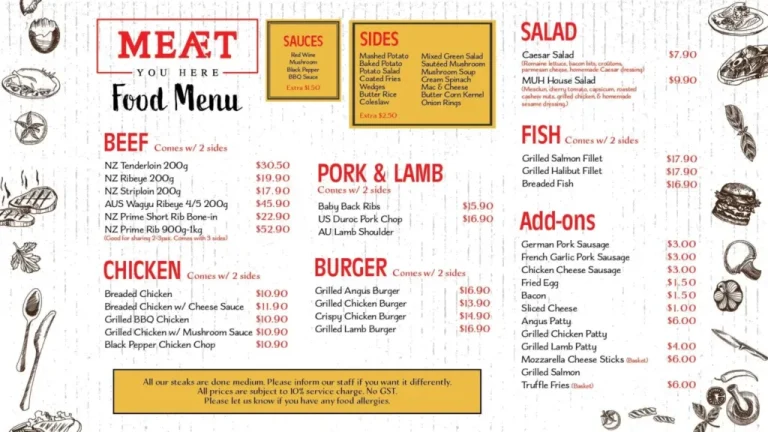 MEAT YOU HERE MENU SINGAPORE