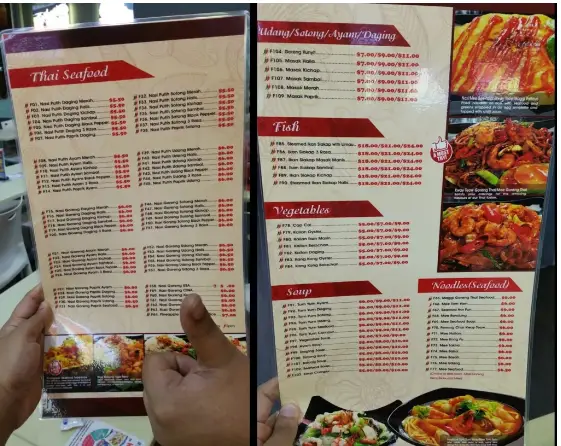 SRISUN EXPRESS MENU SINGAPORE