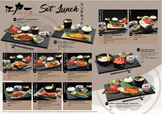 SUSHI EDO MENU SINGAPORE