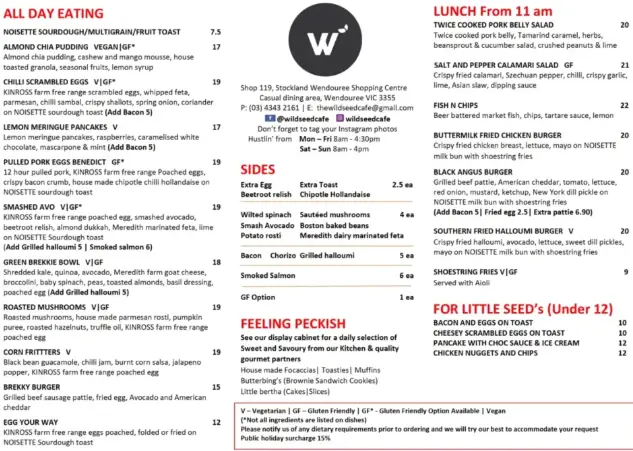 WILDSEED CAFE MENU SINGAPORE