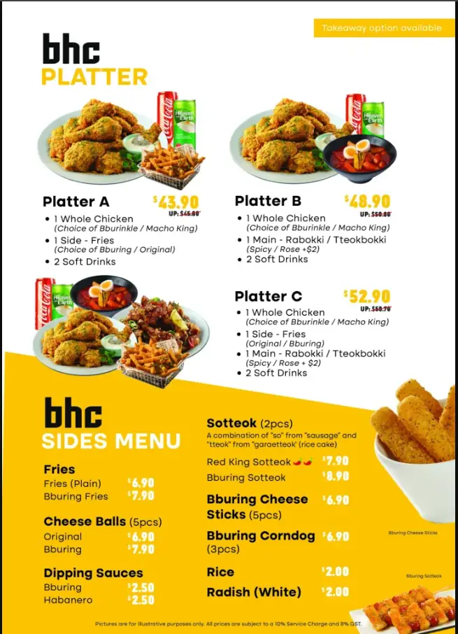 BHC CHICKEN MENU SINGAPORE