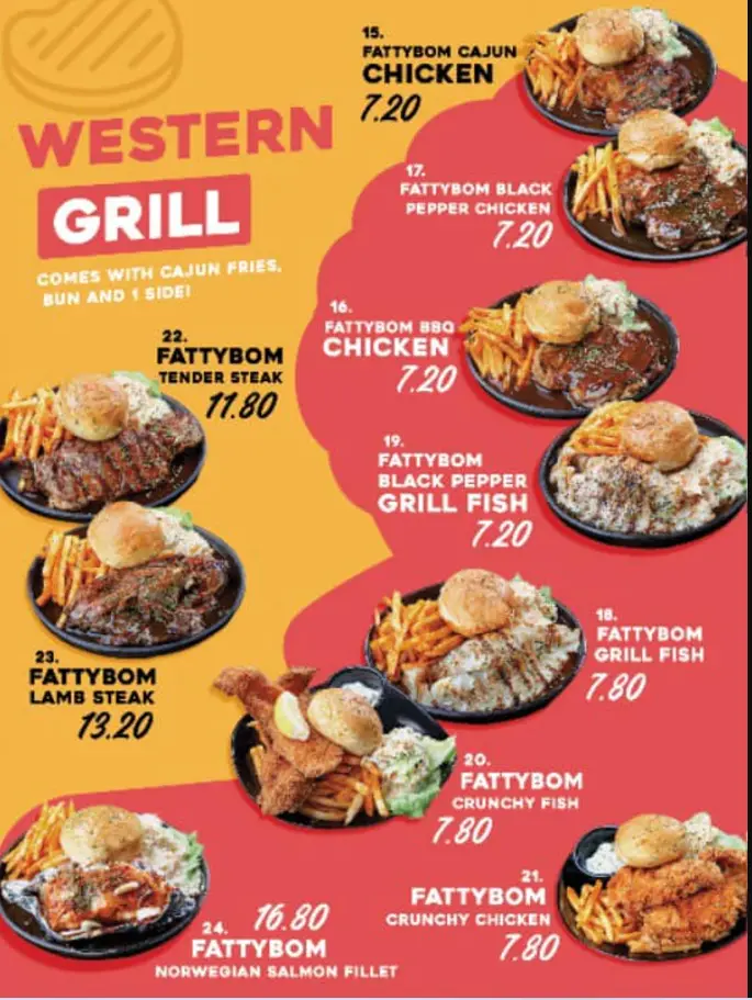 FATTY BOM BOM MENU SINGAPORE