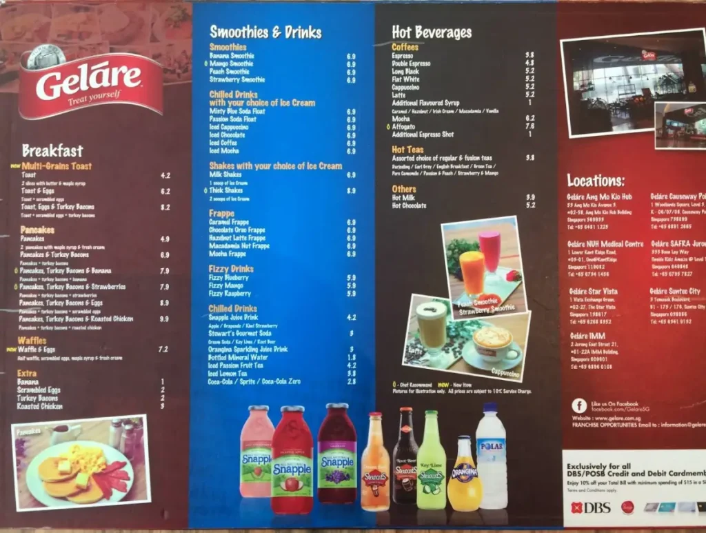 GELARE MENU SINGAPORE