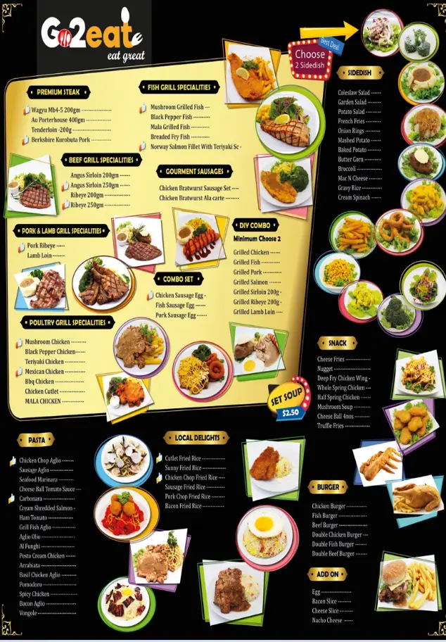 GO2EAT MENU SINGAPORE