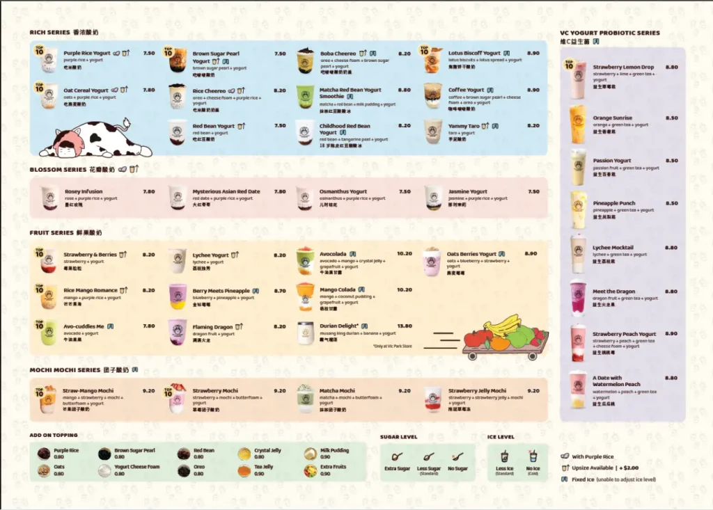 HEY YOGURT MENU SINGAPORE