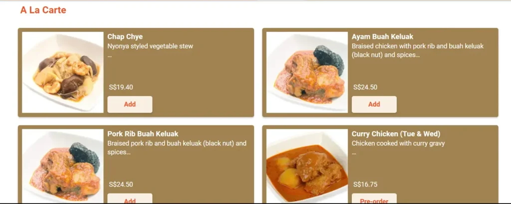 Makko Teck Neo Menu Singapore