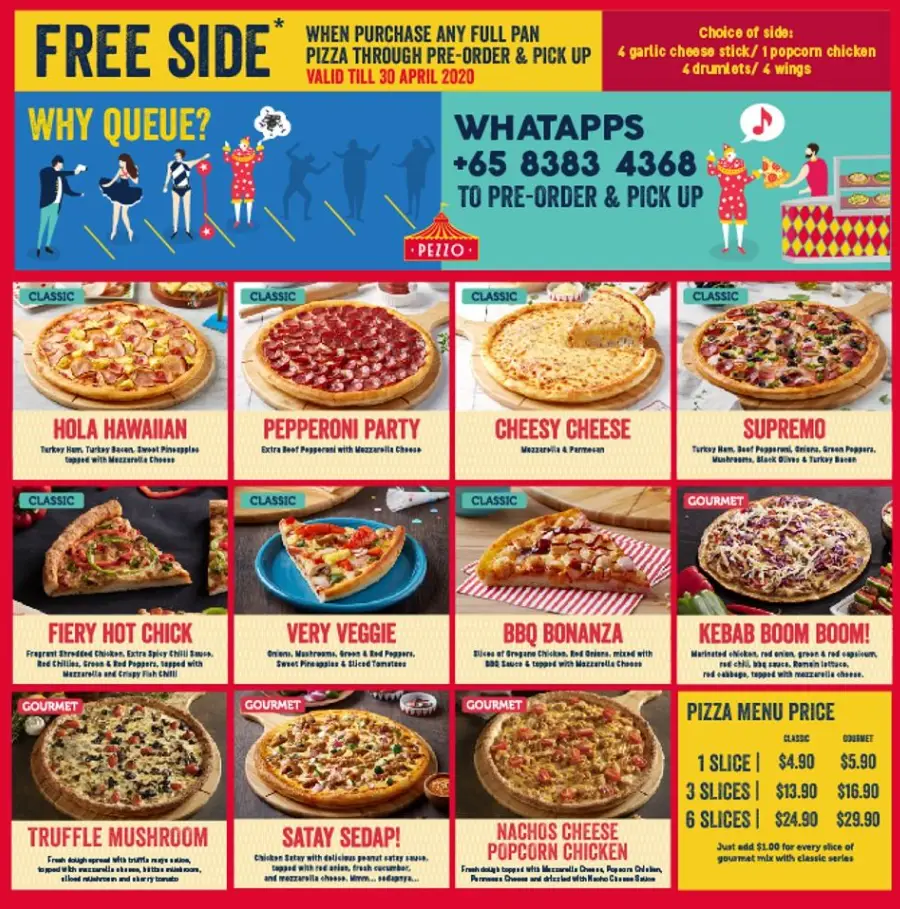 PEZZO PIZZA MENU SINGAPORE