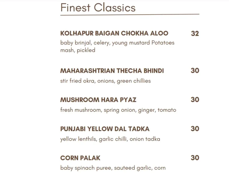 RANG MAHAL MENU