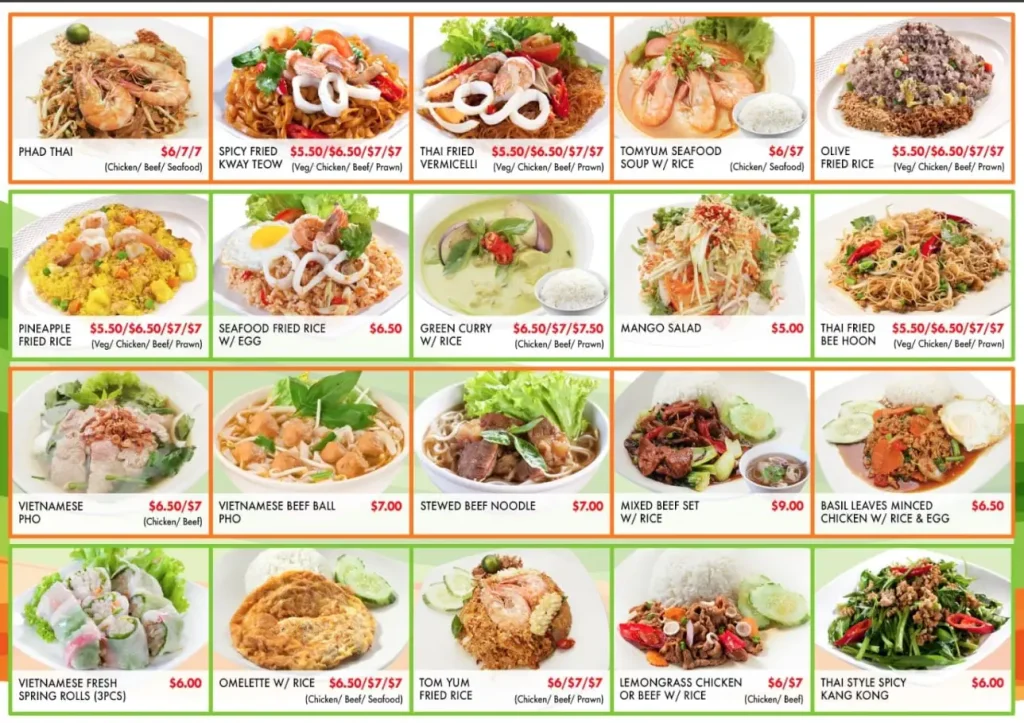 VIET THAI CUISINE MENU SINGAPORE