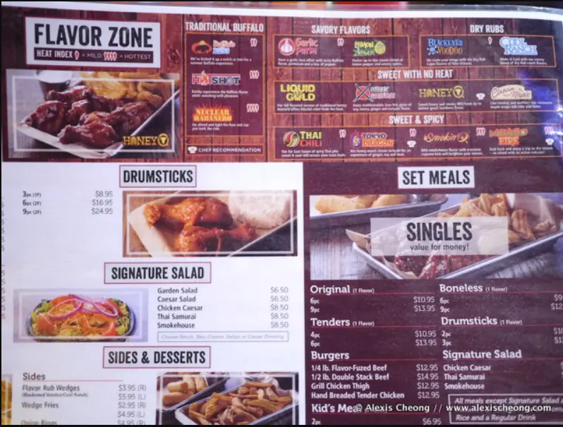 WING ZONE MENU SINGAPORE 